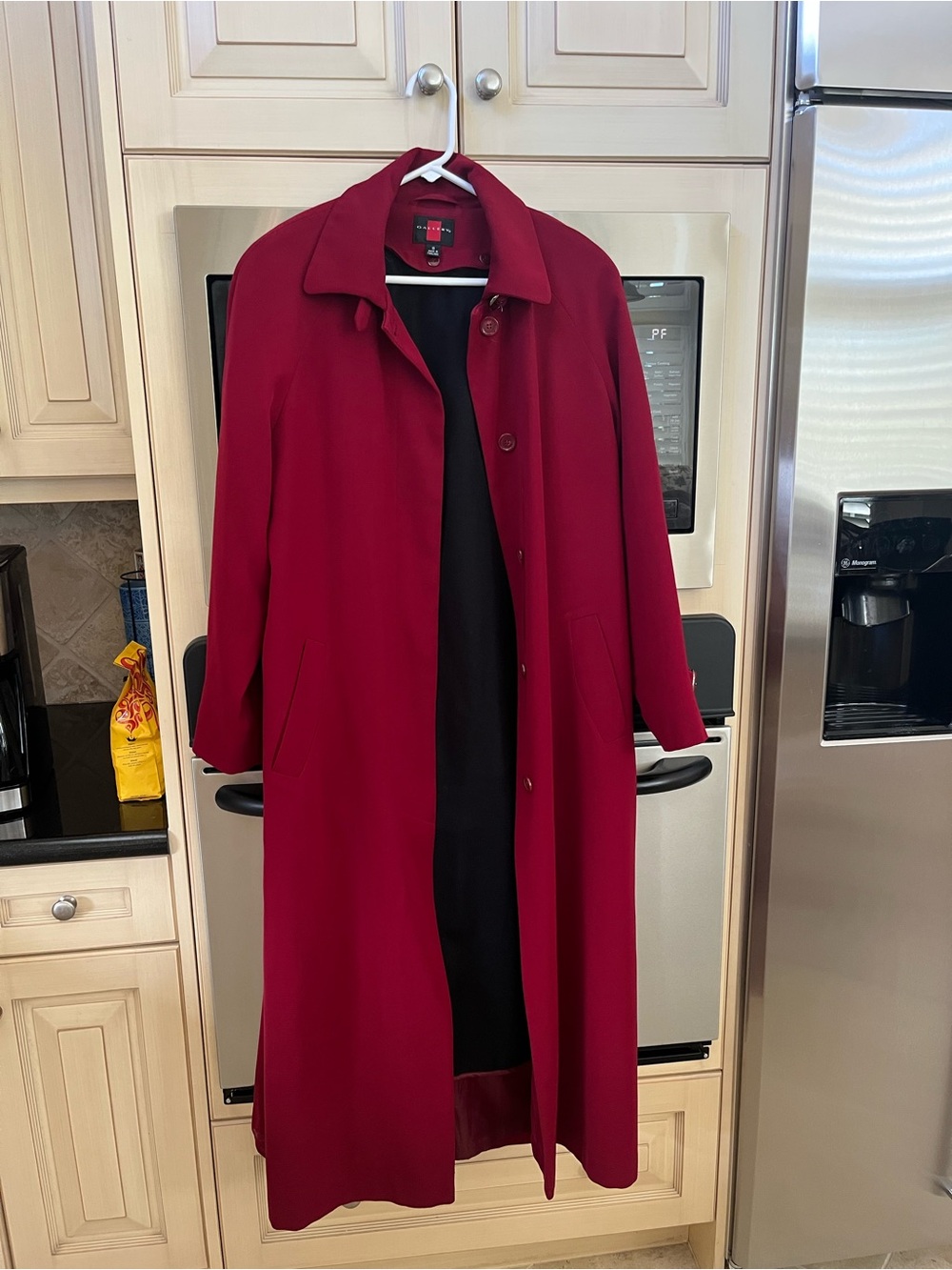 Gallery Deep Red Long Trench Coat